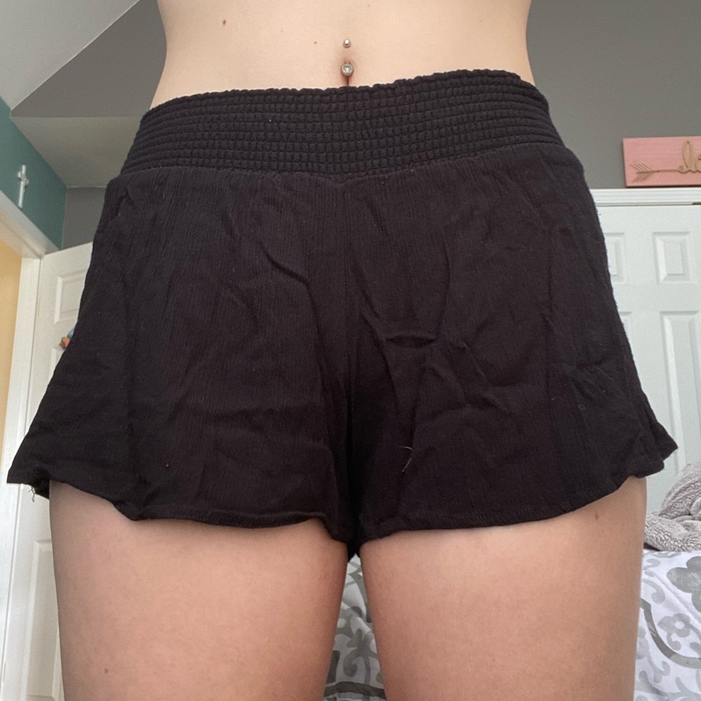 Linen Forever 21 Black Shorts